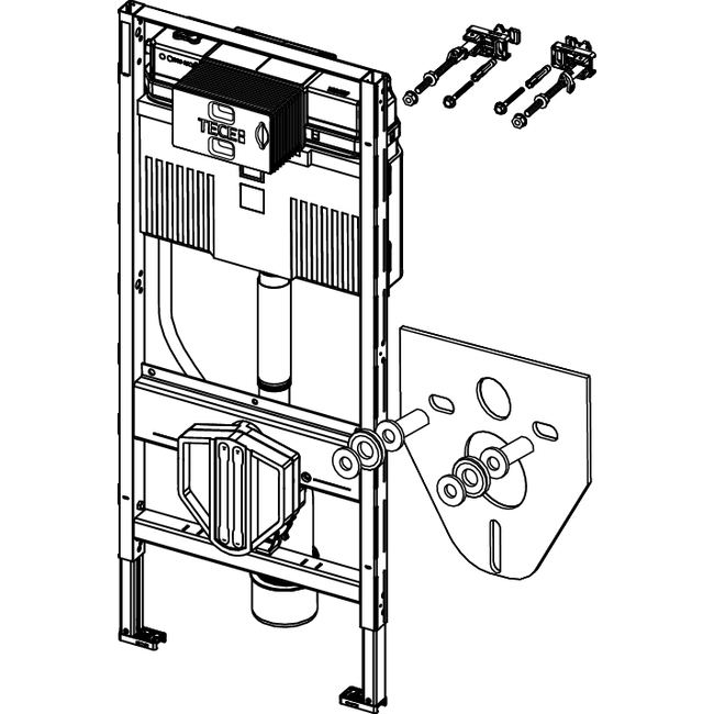 TECE Inbouwreservoir met Uni-spoelkast 112x50x15 cm