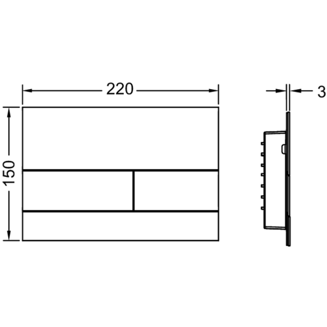 TECEsquare Metaal Bedieningspaneel Duospoeling - Mat wit