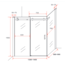 Douchecabine Schuifdeur met Zijwand - Mat Zwart  (8mm Glas) 90x140 cm