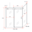 Aloni Douchecabine 80 x 120 cm met schuifdeur en zijwand, 8 mm helder glas met mat zwart profiel