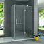 Aloni Douchecabine 90 x 120 x 195 cm met draaideur, vast wandje en zijwand, 8 mm glas met chroom profiel