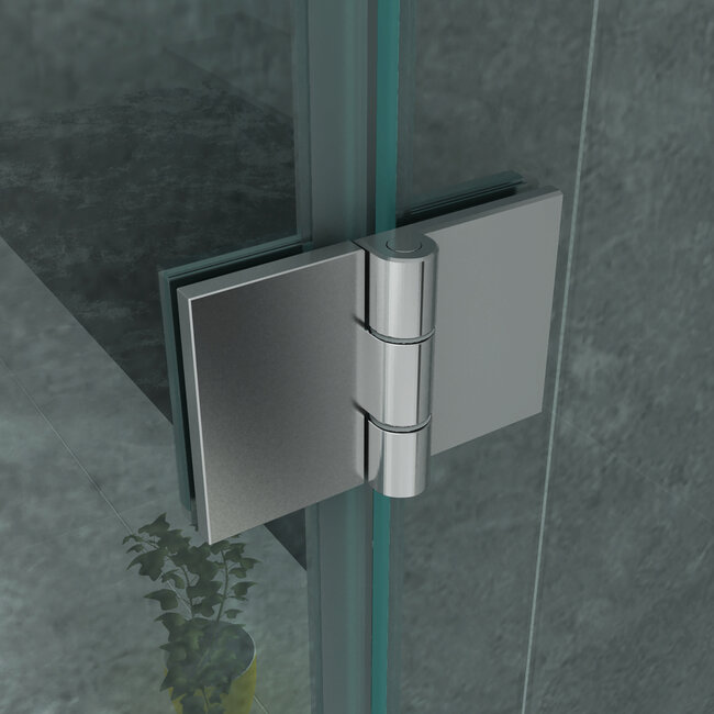 Douchecabine met draaideur 8mm chroom - 90X120X195CM