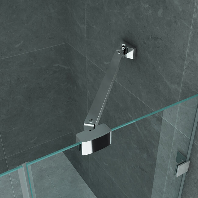 Douchecabine met Draaideur 8mm Glas - 80x120x195 cm - Chroom