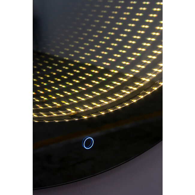 Spiegel Rond met Infinity LED Verlichting en Verwarming - 60 cm - Mat Zwart