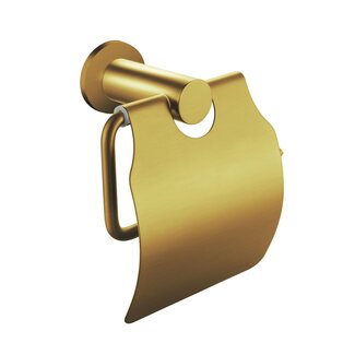 Wc rolhouder met Klep - Geborsteld goud