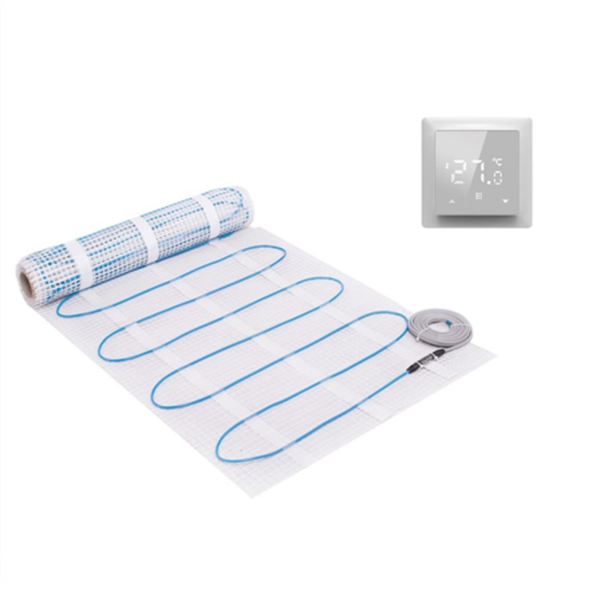 Elektrische Vloerverwarming met WiFi Klokthermostaat Wit 450W - 3 m²
