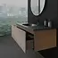 Design Collection Crius badkamermeubel 120 cm walnoot met mat zwarte wastafel
