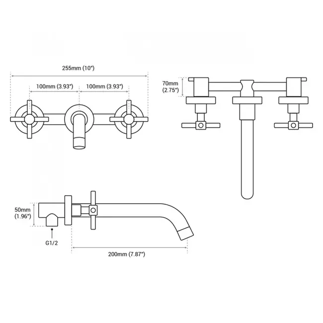 Inbouw Wastafelkraan Marbella - Geborsteld Goud