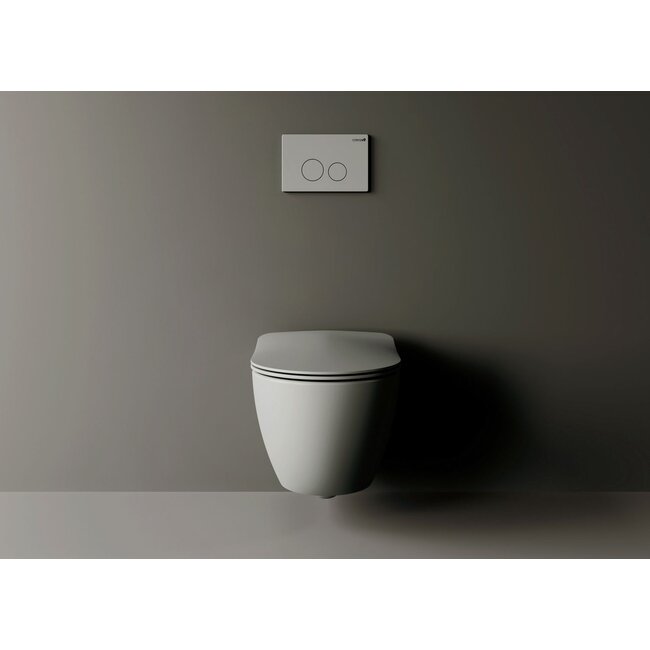 Design Luxe Hangtoilet Randloos met Verborgen Bevestiging - Koel Grijs
