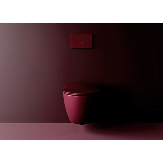 Randloos Hangtoilet met Toiletzitting – Mat Berry – Soft-Close & Quick-Release