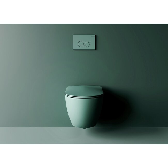 Randloos Hangtoilet met Toiletzitting – Mat Nijl Groen – Soft-Close & Quick-Release