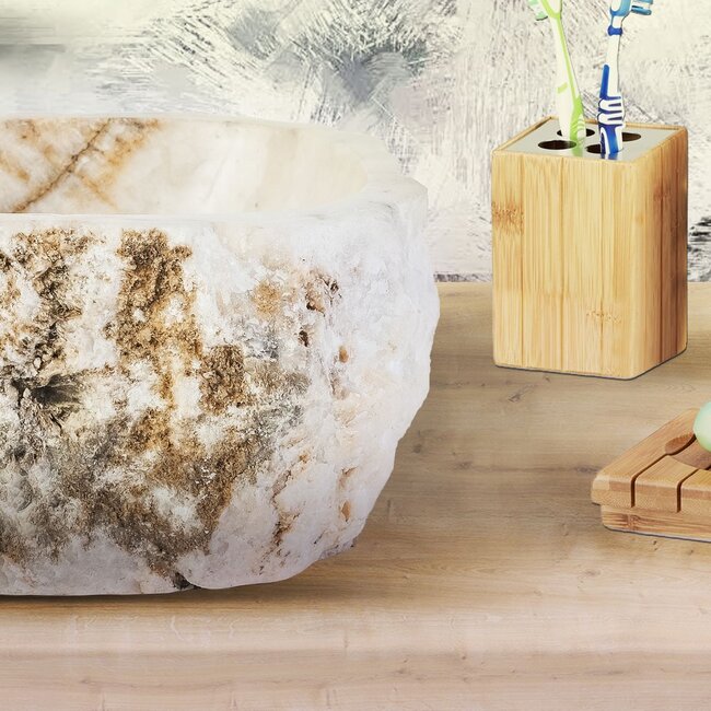 Natuursteen Waskom - 30x35x15 cm - Sunset Onyx