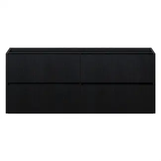 Fabriecio Liverpool wastafelonderkast 120 cm zwart met houtnerf