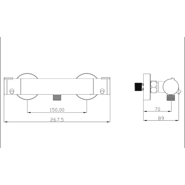 Thermostatische Design Douchekraan - Chroom