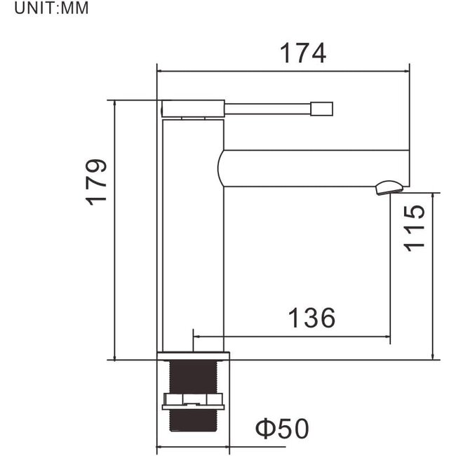 Wastafelkraan met Eengreepsbediening - RVS/Zwart