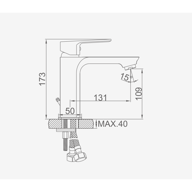 Trento Waterbesparende Wastafelkraan met Eengreepsbediening - Geborsteld Goud