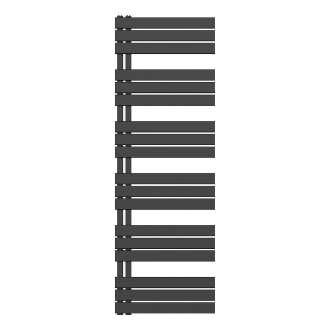 Handdoek Radiator met Aansluiting Links - 890 Watt - 1800 x 500 mm - Mat Zwart