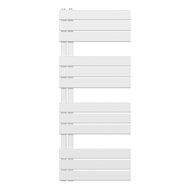 Handdoek Radiator met Aansluiting Links - 593 Watt - 1200 x 500 mm - Glans Wit