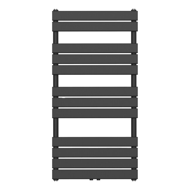 Handdoek Radiator met Midden Aansluiting- 593 Watt- 1200 x 500 mm - Mat Zwart