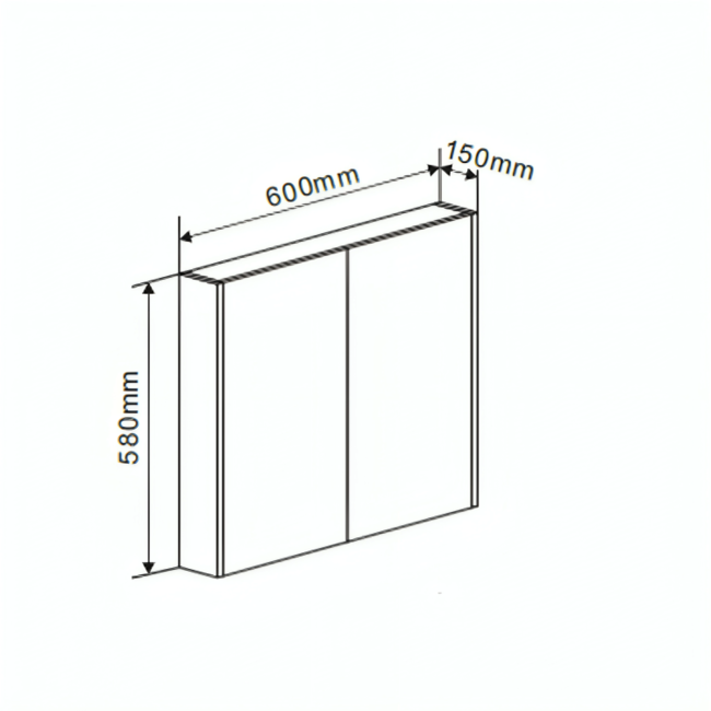 Spiegelkast Leeds - 60 cm - Hout