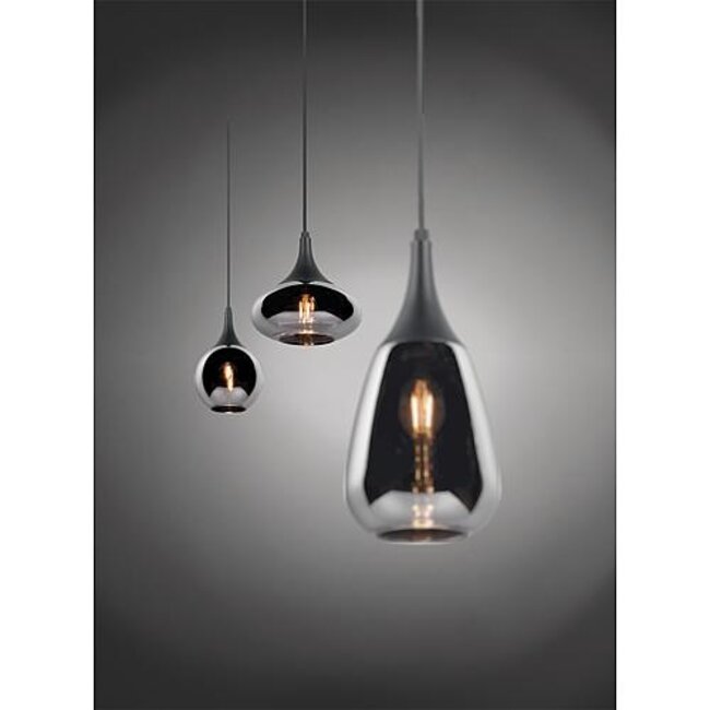 Hanglamp Lumina - zwart/verchroomd 3 delig