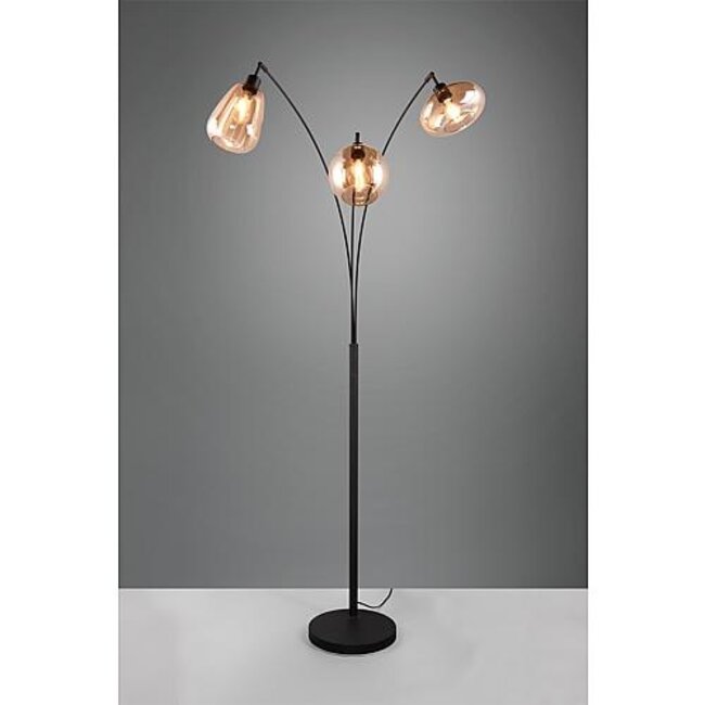 Vloerlamp Lumina - zwart/amber 3 delig