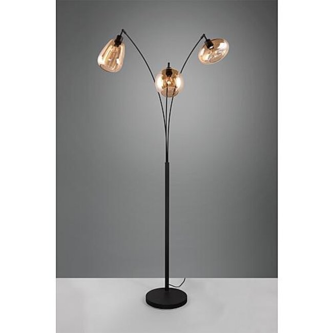 Vloerlamp Lumina - zwart/amber 3 delig