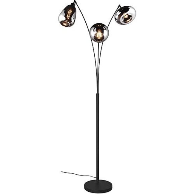 Vloerlamp Lumina - zwart/verchroomd 3 delig