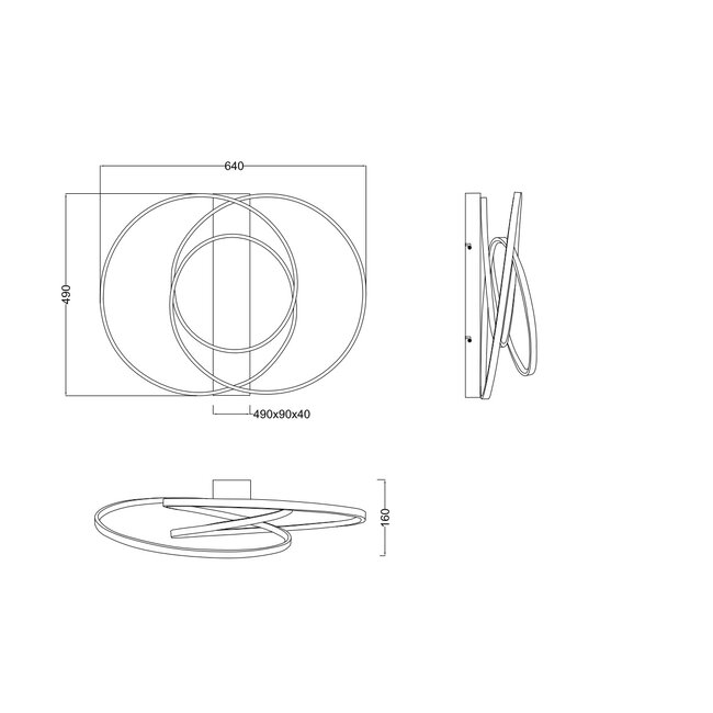 Plafondlamp - Darvin Zwart 2300+3000+4000K