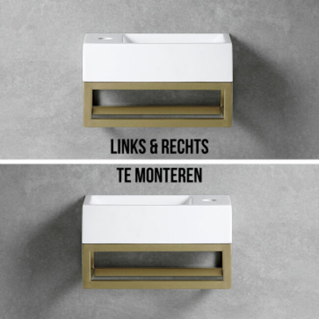 Fontein Links-Rechts met Kraangat - Mat Goud