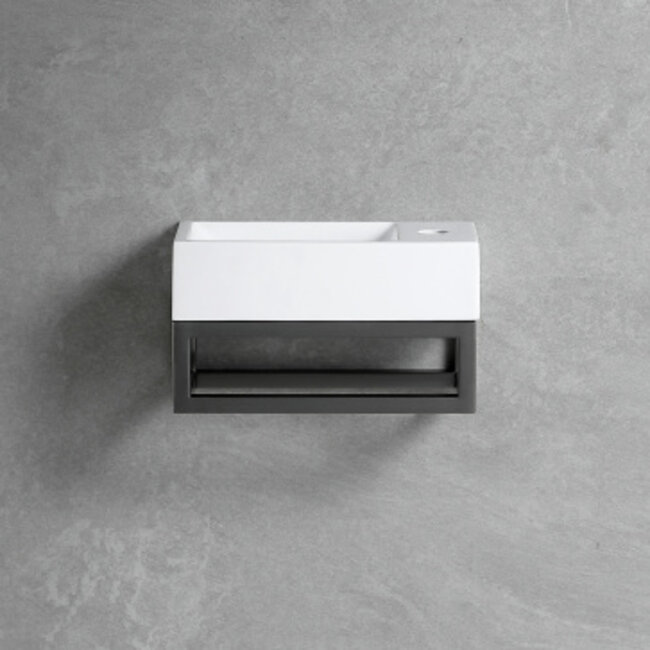 Fontein Links-Rechts met Kraangat - Gunmetal Grijs