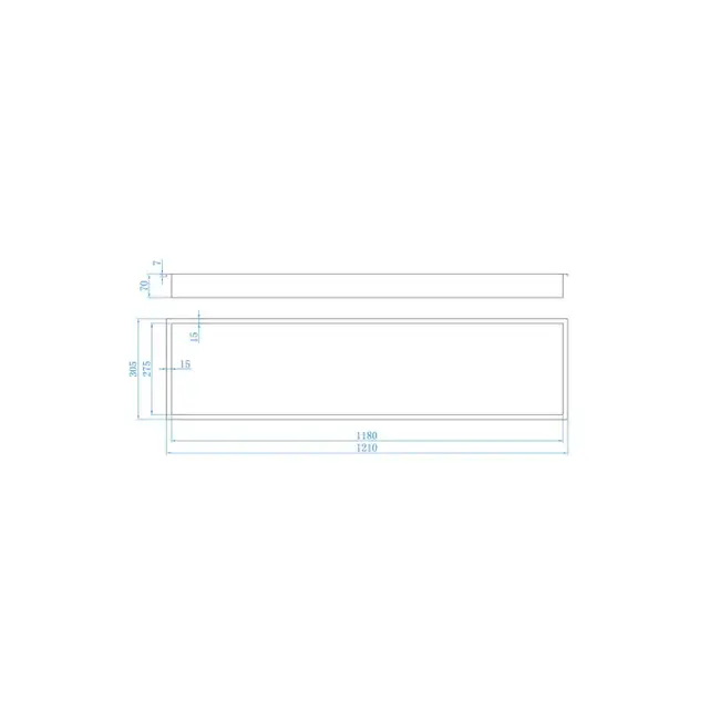 Inbouwnis - 121 x 28 x 7 cm - RVS