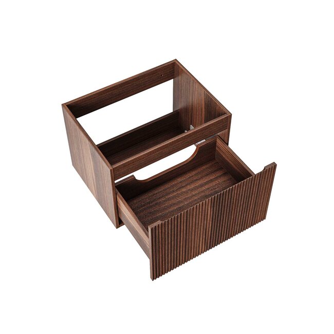 Aloni Ela badkamermeubel 60 cm wengé met mat zwarte wastafel