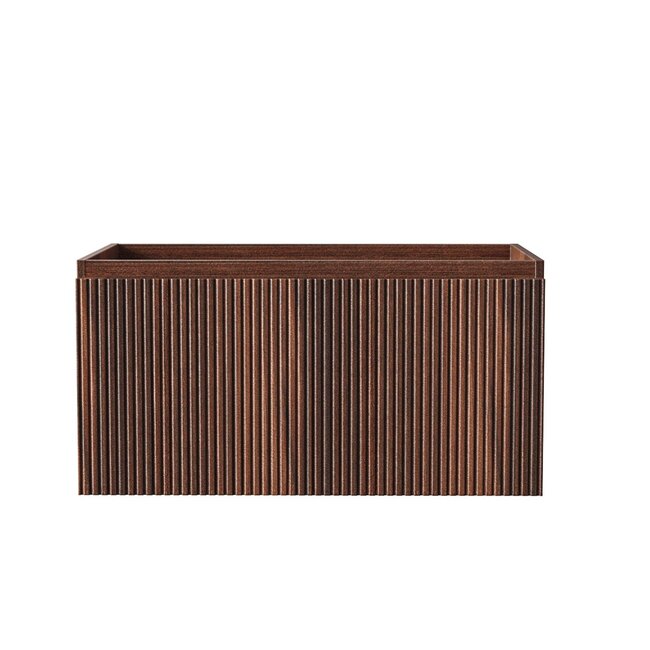 Aloni Ela badkamermeubel 80 cm wengé met mat zwarte wastafel