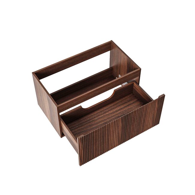 Badkamermeubel Ela met Zwarte Wastafel - 80 cm - Walnoot