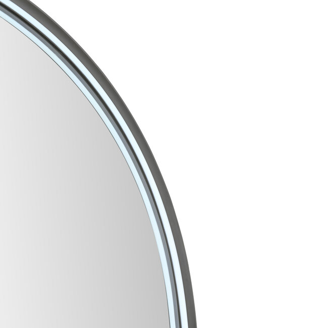 Spiegel Ovaal met LED-verlichting en Verwarming - 50 x 100 cm - Mat Zwart