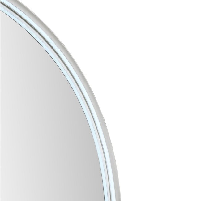 Spiegel Ovaal met LED-verlichting en Verwarming - 50 x 100 cm - Geborsteld RVS