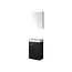 Toiletmeubel Southampton met Spiegel - 40 x 22 cm - Zwart met Houtnerf