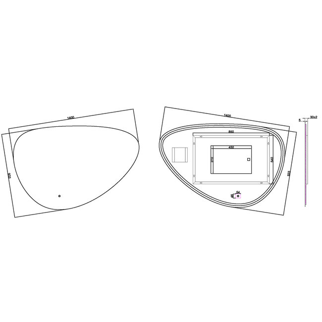 Spiegel Ovaal met LED Verlichting 2800-6400K en Verwarming - 140 cm