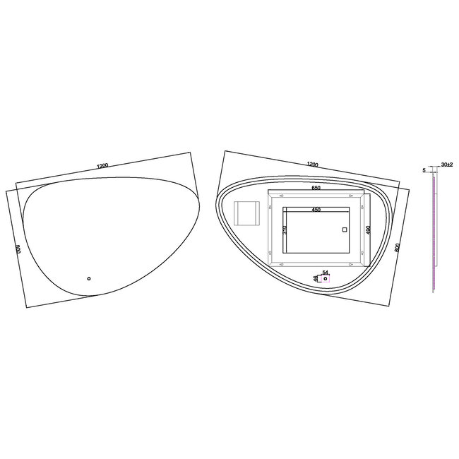Spiegel Ovaal met LED Verlichting 2800-6400K en Verwarming - 120 cm