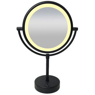 Make-Up Spiegel op Batterij met LED-verlichting - Mat Zwart Make-Up Spiegel op Batterij met LED-verlichting - Mat Zwart