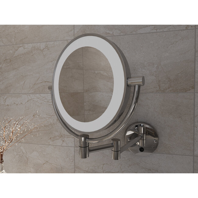 Verstelbare Make-Up Spiegel met LED-verlichting - Chroom