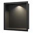 Inbouwnis met LED-verlichting - 30 x 30 x 7 cm - Mat Zwart