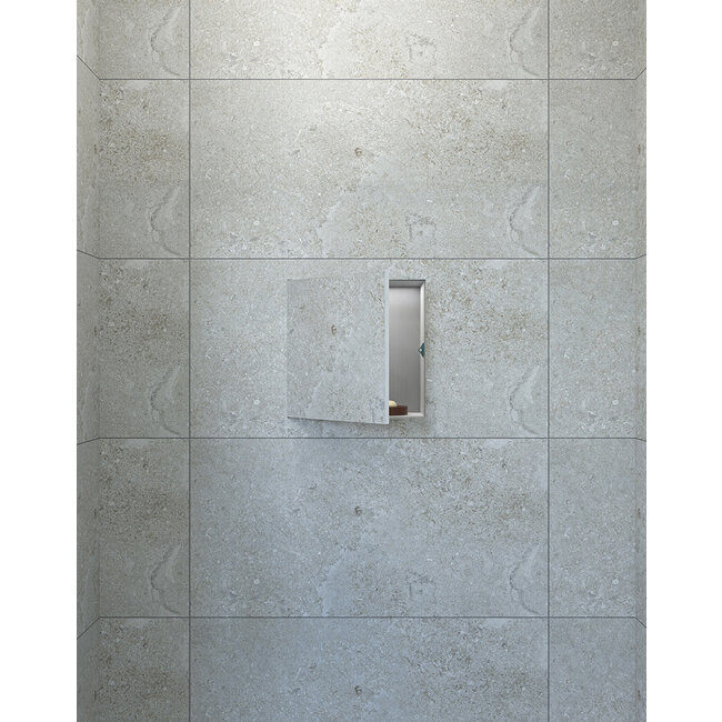 Inbouwnis Betegelbaar - 30 x 30 x 7 cm - RVS