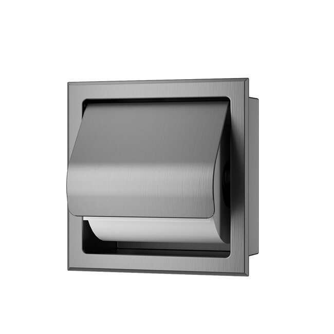 Inbouw Toiletrolhouder met Klep - Gunmetal