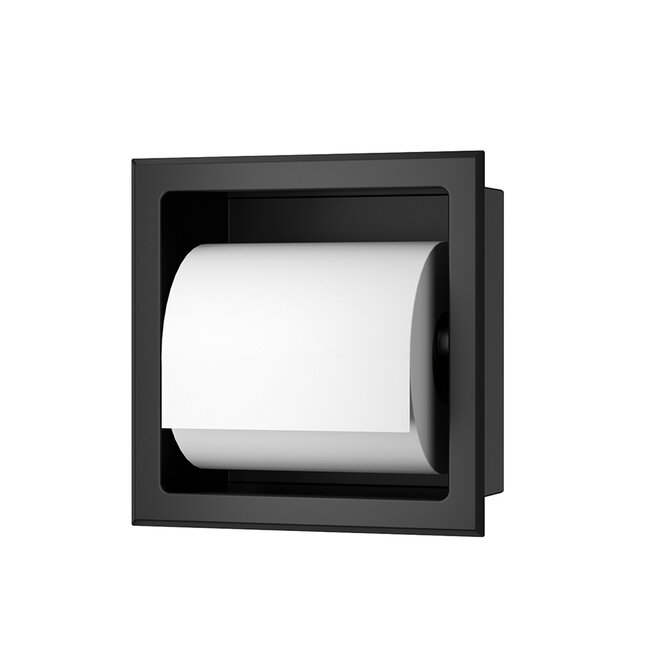 Inbouw Toiletrolhouder - Mat Zwart
