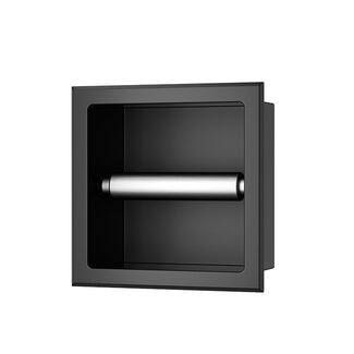 Inbouw Toiletrolhouder - Mat Zwart