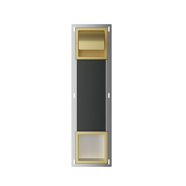 Inbouw Reserverolhouder met toiletrolhouder met klep - Geborsteld Goud