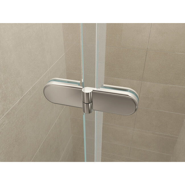 Nisdeur vouwbaar Links  Nano glas 900 x 2000 x 8 mm - Chroom