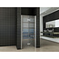 Nisdeur vouwbaar links 80 x 200 cm, 8 mm nano glas met chroom profiel